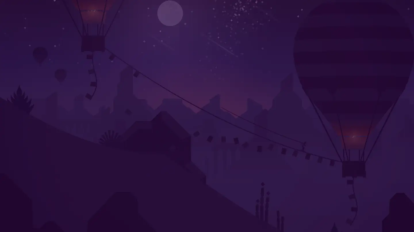 Fundo com uma paisagem noturna de Alto's Odyssey