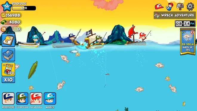 Captura de Fishing Break Online com um pesqueiro visto de cima