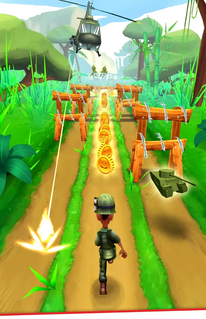 Captura de Runner odyssey com um corredor numa estrada de deserto